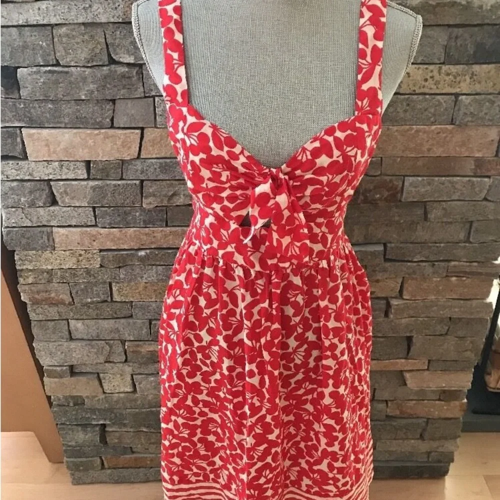 Nanette Lepore Cote D’Azur Red & White Cherry Print Swim Coverup Dress M $148 - Picture 7 of 11